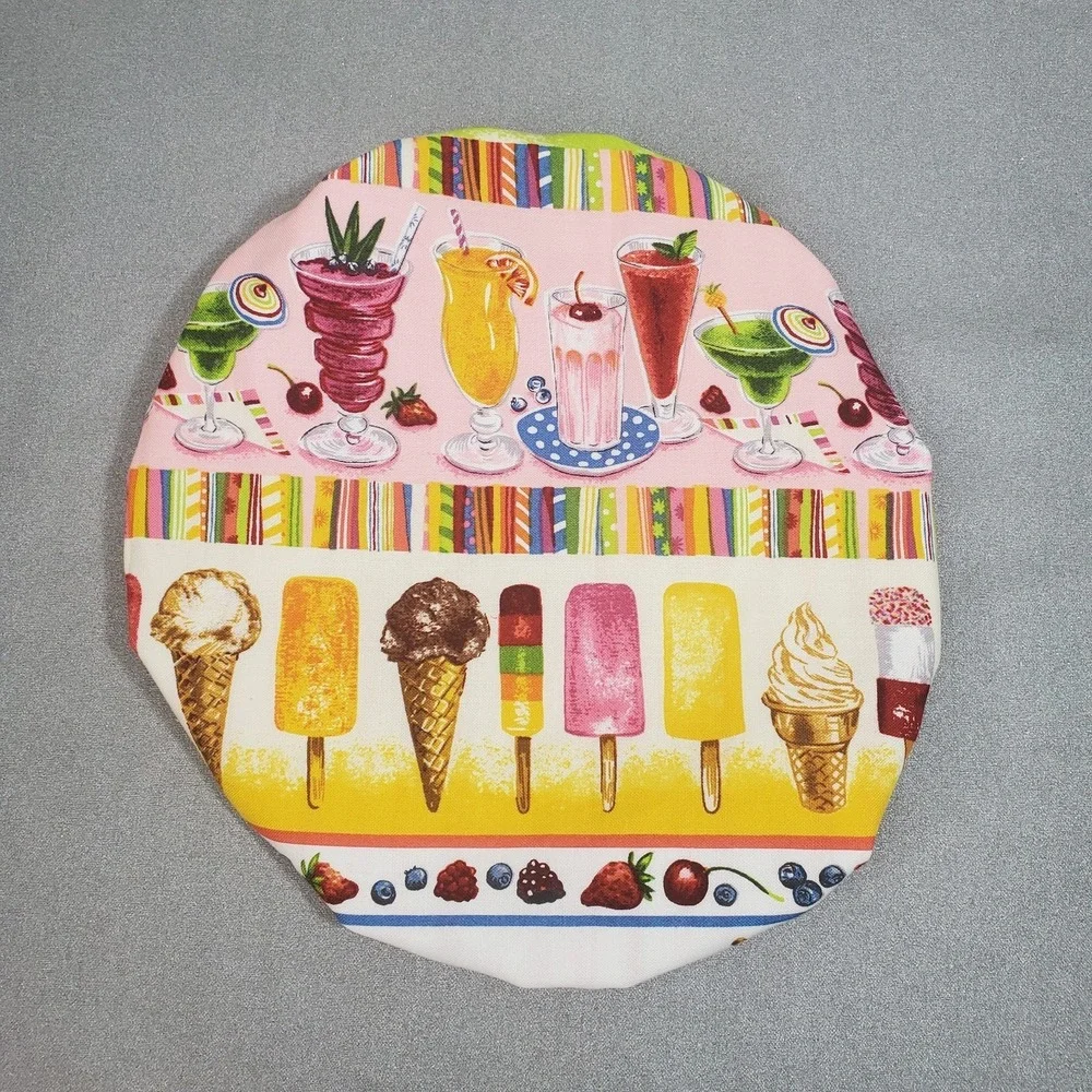 Ice Cream Shoppe Stripes Reversible KitchenAid Mixer Mixing‎ Bowl Cover Baking